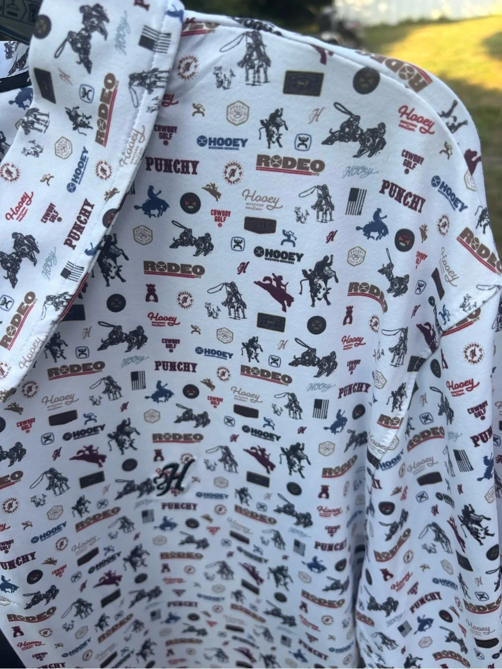 Hooey “The Weekender” Cowboy Golf Polo in Western Print